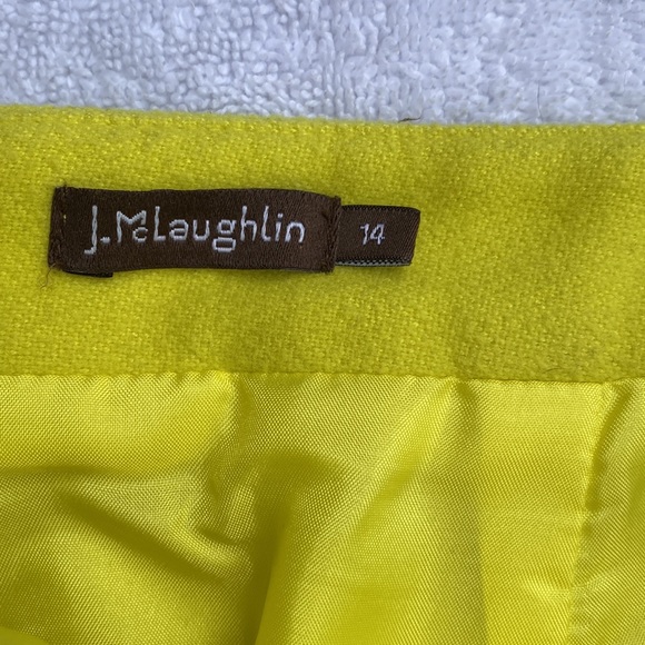 J Mclaughlin wool chartreuse colored skirt… size 14 - Picture 4 of 5